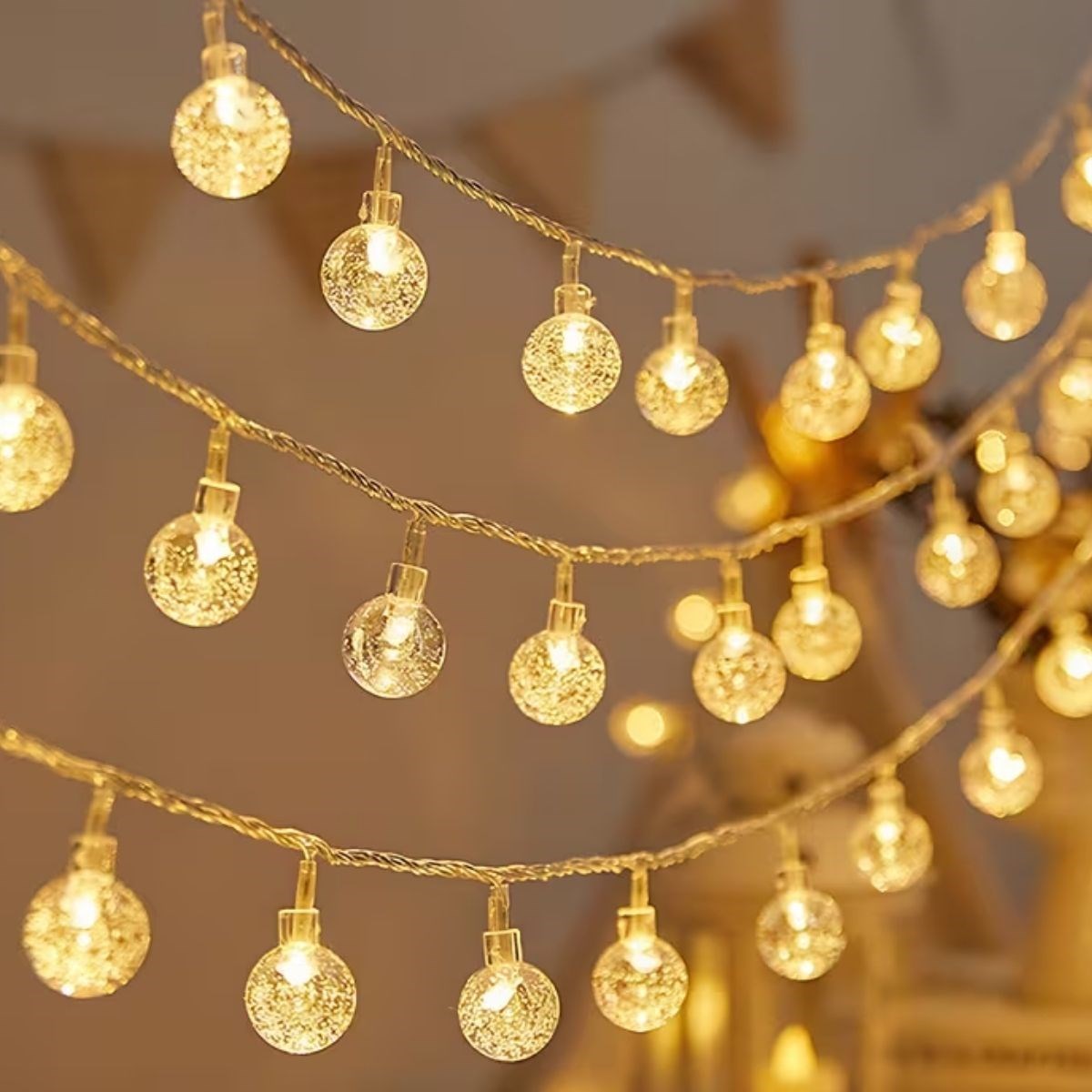 Mini Boncuk Detaylı 3.5 Metre USB LED Işık - 20 LED li Dekoratif Ortam Aydınlatması (5286)