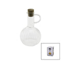 MİNİ CAM YAĞDANLIK ÇİZGİLİ DESEN 300ML AHŞAP BAMBU MANTAR TIPA (5286)