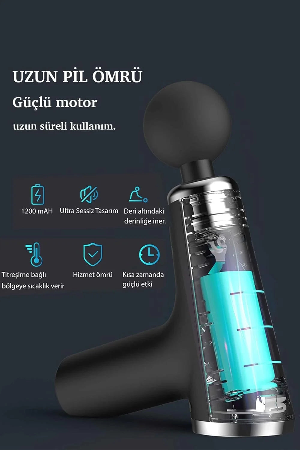 Mini Profesyonel Şarjlı Masaj Aleti 4 Başlıklı KH-800 (5286)