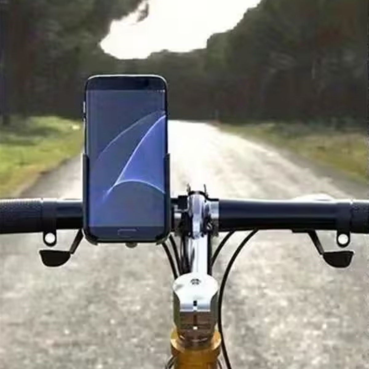 Motosiklet Gidon Telefon Tutucu–360° Döner, Kaymaz Sabitleme Sistemli, Sarsıntı Önleyici Telefon Tutucu Aparat (5286)