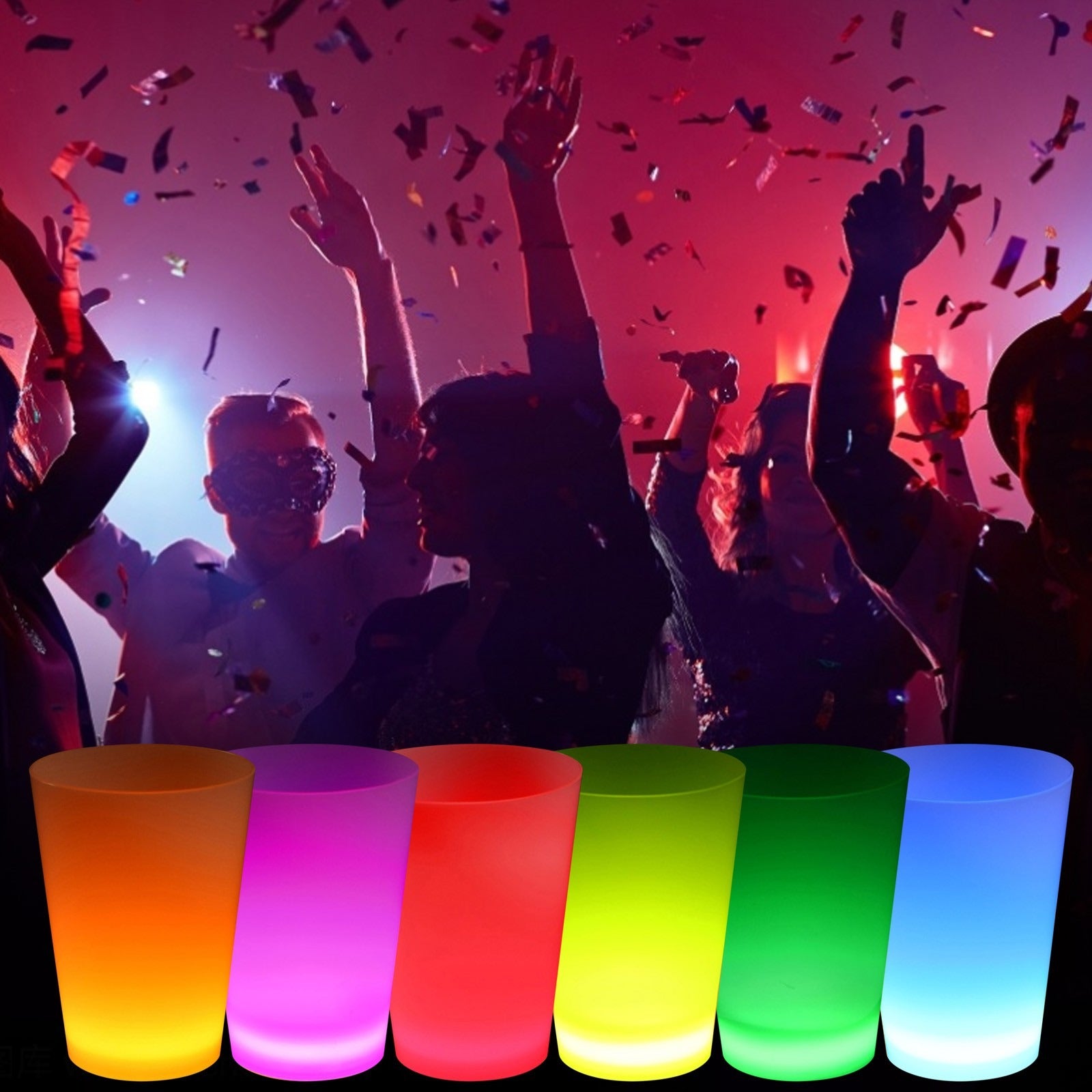 Neon Parti Glow Bardak 1.5 oz Karışık Renk 1 Adet Tekli (5286)
