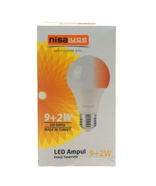 NİSALUCE EAMP-074/BK 9+2W E27 BEYAZ-KIRMIZI LED AMPUL (5286)