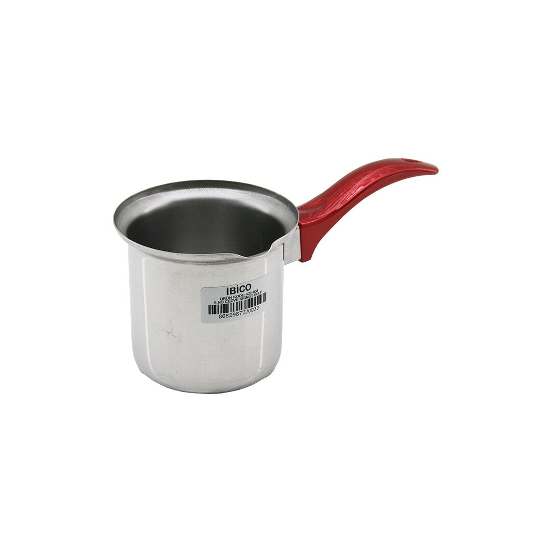NO-5 ÇELİK CEZVE KIRMIZI KULP (5286)