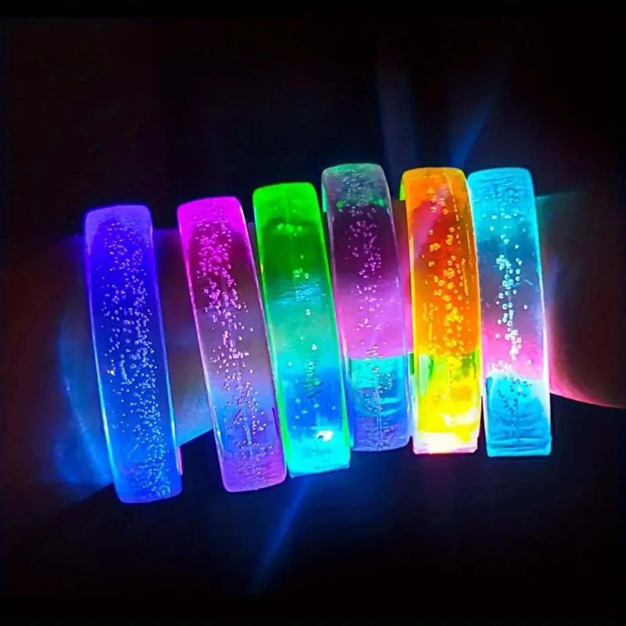 Pembe Led Işıklı Baskı Yapılabilen Pilli Bileklik Bilezik 1,5 cm Genişlik (5286)