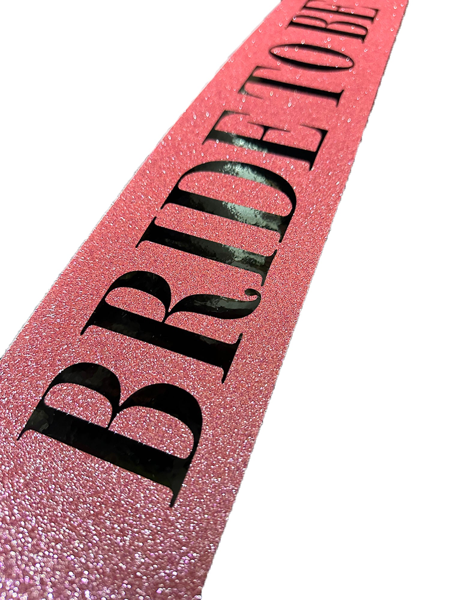 Pembe Üzeri Siyah Büyük Bride To Be Yazılı Simli Işıltılı Kuşak Kemer 10 cm Genişlik (5286)