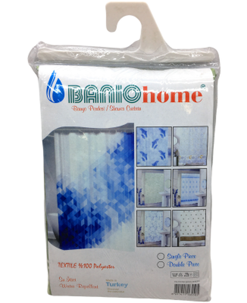 POLYESTER ÇİFT KANAT SU İTİCİ BANYO PERDESİ 90X200CM (5286)