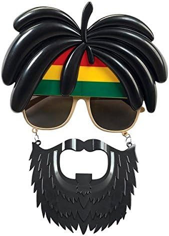 Rasta Peruklu Rasta Sakallı Bob Marley Bıyıklı Parti Gözlüğü 27x18 cm (5286)