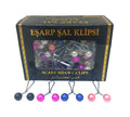 RENKLİ 100 PARÇA EŞARP BAŞÖRTÜ - ŞAL KLİPSİ (5286)