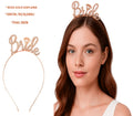 Rose Gold Renkli Taşlı “Bride” Gelin Tacı – El Yazısı Yazı Tipiyle (5286)