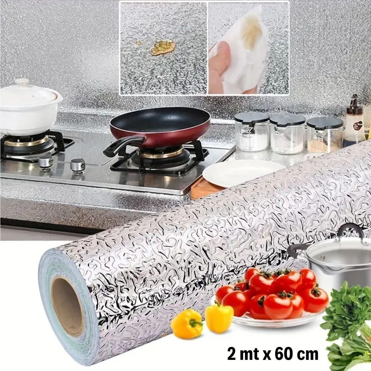 Rulo Gümüş Alüminyum Folyo Duvar Kağıdı, Kendinden Yapışkanlı Raf İçi, Su Geçirmez Folyo 2 mt x 60 cm (5286)