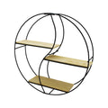 SEMBOL - YUVARLAK 3 KATLI METAL DEKORATİF DUVAR RAF 60 x 14 x 60 cm (5286)