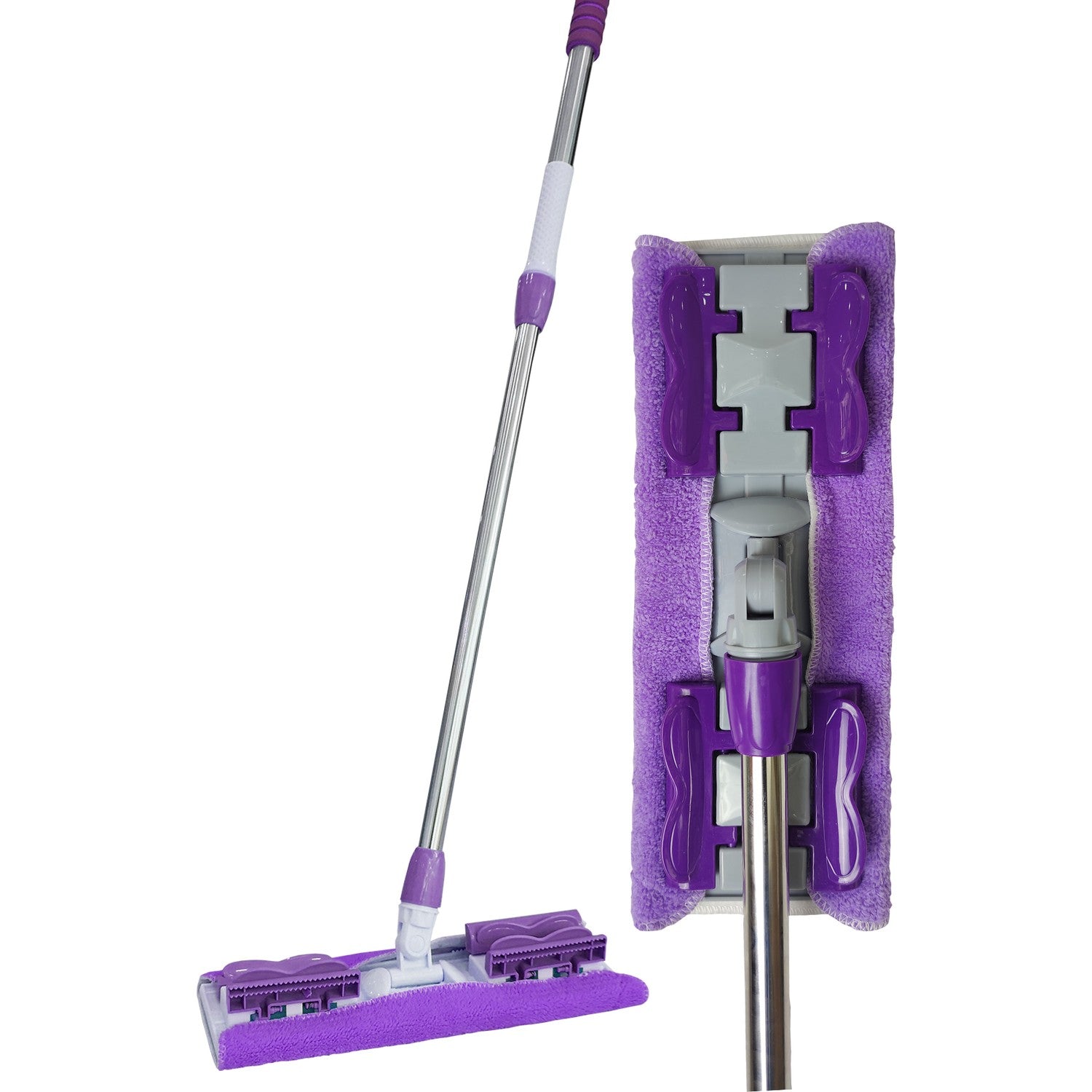 Sihirli Spin Mop Teleskopik Çok Amaçlı Mop +1 Bez Hediyeli - Mor (5286)