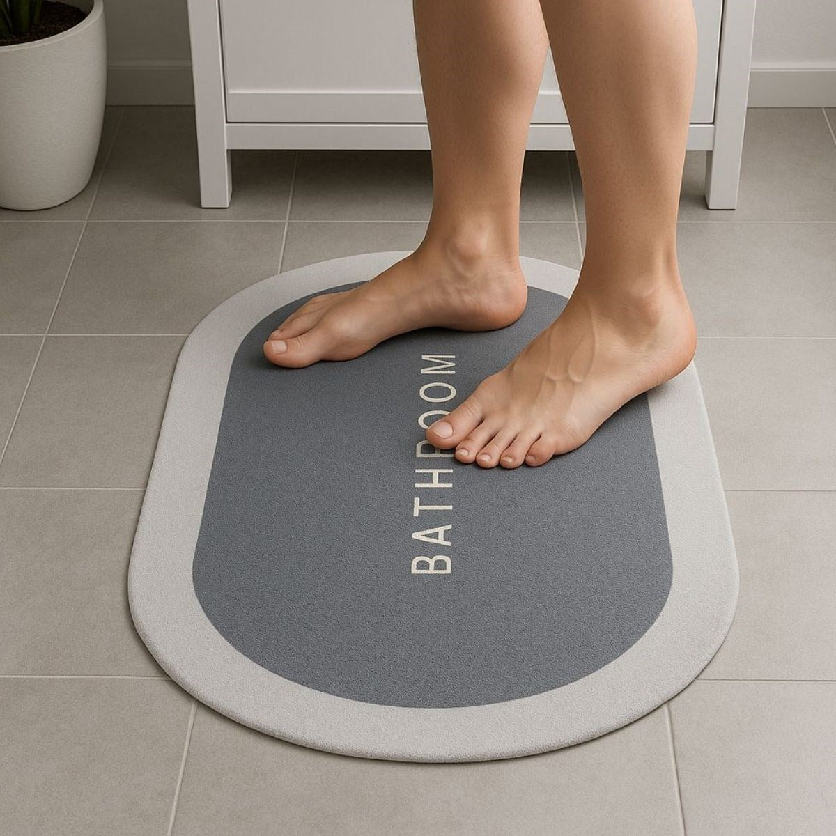 Sihirli Süper Su Emici Kaymaz Tabanlı Oval Paspas 40*60 cm (5286)