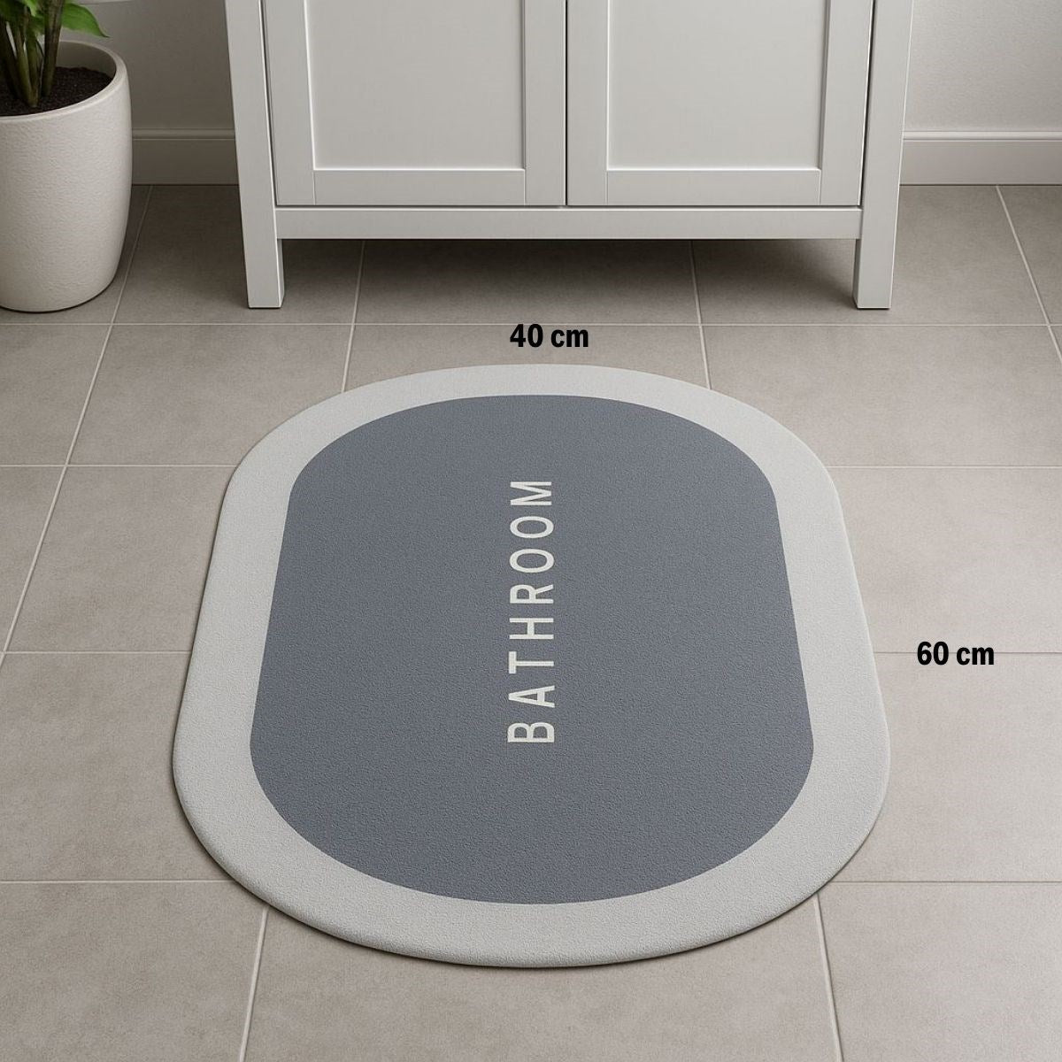 Sihirli Süper Su Emici Kaymaz Tabanlı Oval Paspas 40*60 cm (5286)