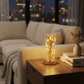 Silindirik Kristal Altın Toz Model LED Masa Lambası – Gold Tabanlı, Dokunmatik, 3 Renk Işık Modlu, Şarjlı Modern Dekoratif Gece Lambası (5286)