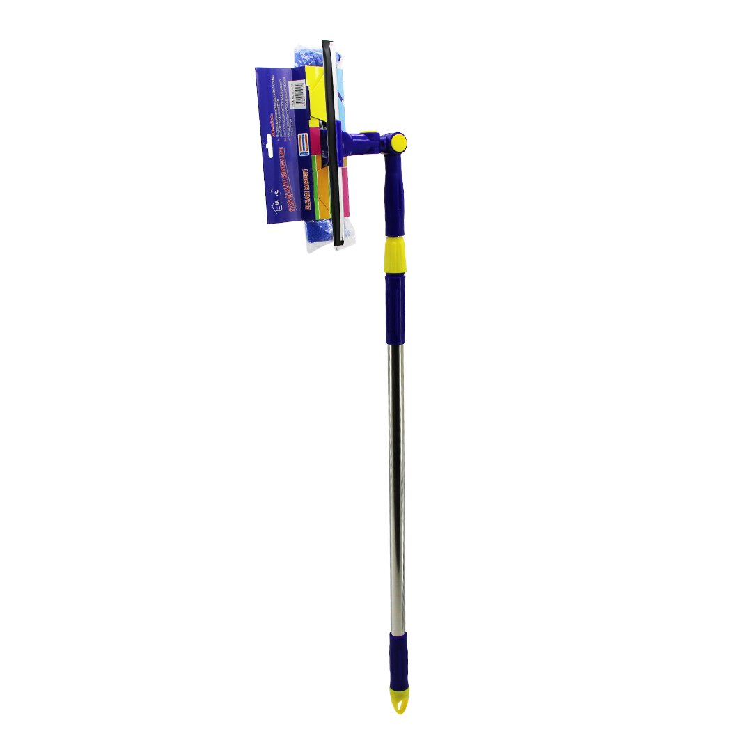STAR Q 2 BAŞLI=CAMSİL ÇEKPAS - M.FİBER MOP=24.5CM 360 DERECE BAŞLIK CAMSİL - MOP UZAYAN METAL - PLS.SAP= 85-133CM (5286)