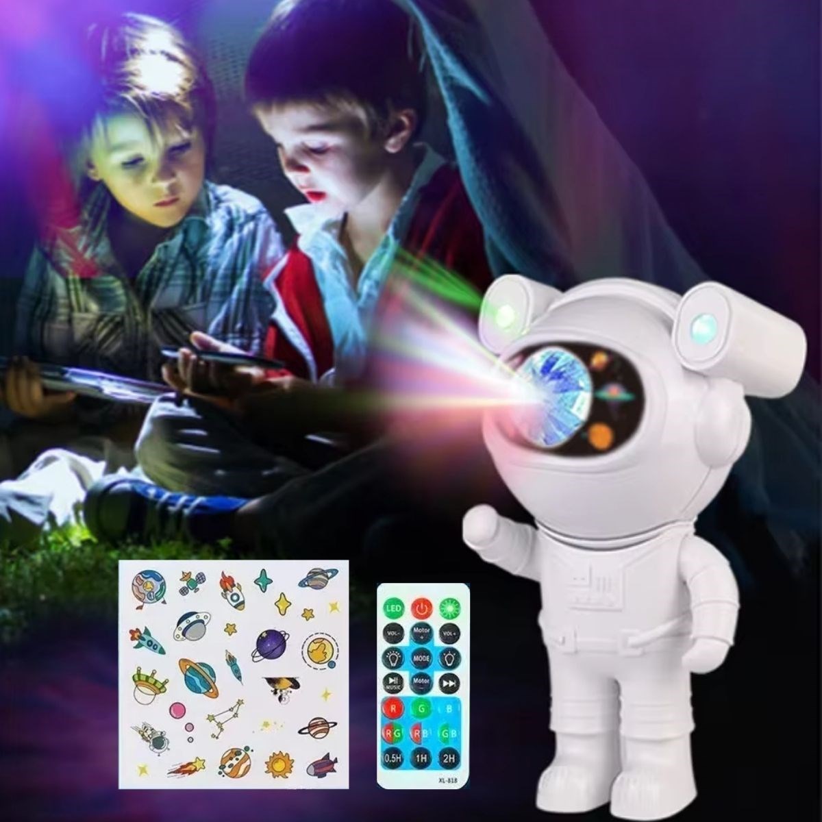 Stickerlı ,Kumandalı ASTRONOT Model Gece Lambası (5286)