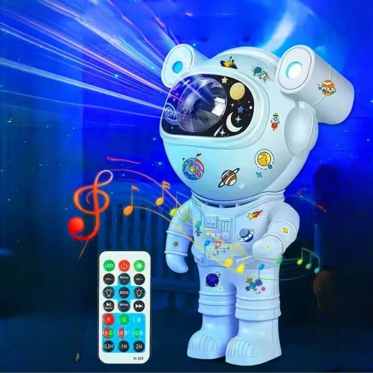 Stickerlı ,Kumandalı ASTRONOT Model Gece Lambası (5286)