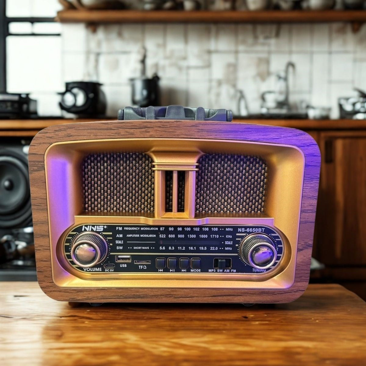Taşınabilir Klasik AM/FM/SW  Retro Ev Radyo USB ile Şarj Olabilen Retro Radyo (5286)