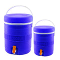 TOROS  2Lİ SET=14+6LT   YUVARLAK   TERMOS   MAVİ PLASTİK  MUSLUKLU - TAŞIMA KULPLU BRKT-501575 (5286)