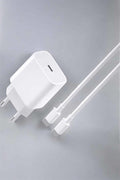 İOS Uyumlu Type-C Girişli Hızlı Şarj 15/15 Pro Max Adaptör ve Kablosu