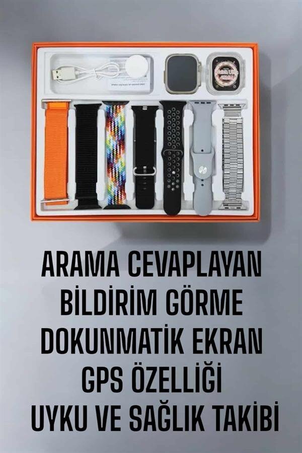 Akıllı Saat 7 Kordonlu MetalPlastik Ve Hasır Kordon Seçeneği