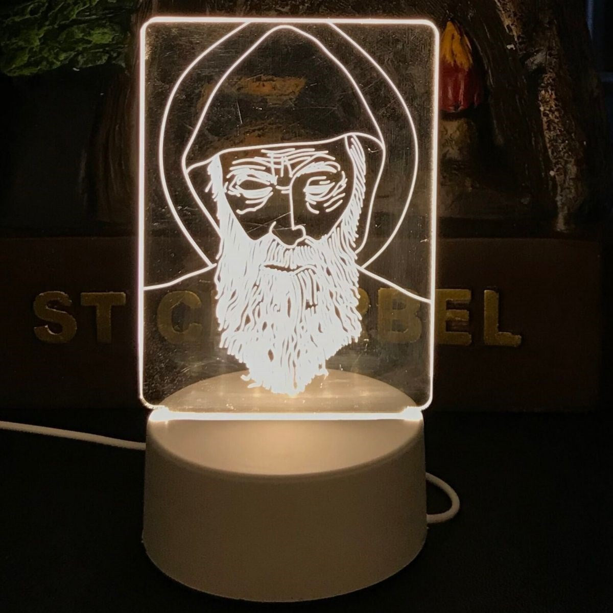 USB Kablolu Işıklı Kendiliğinden Beyaz Kalemli-Silgili Kreatif 3D Görselleştirme LED Lambası (5286)
