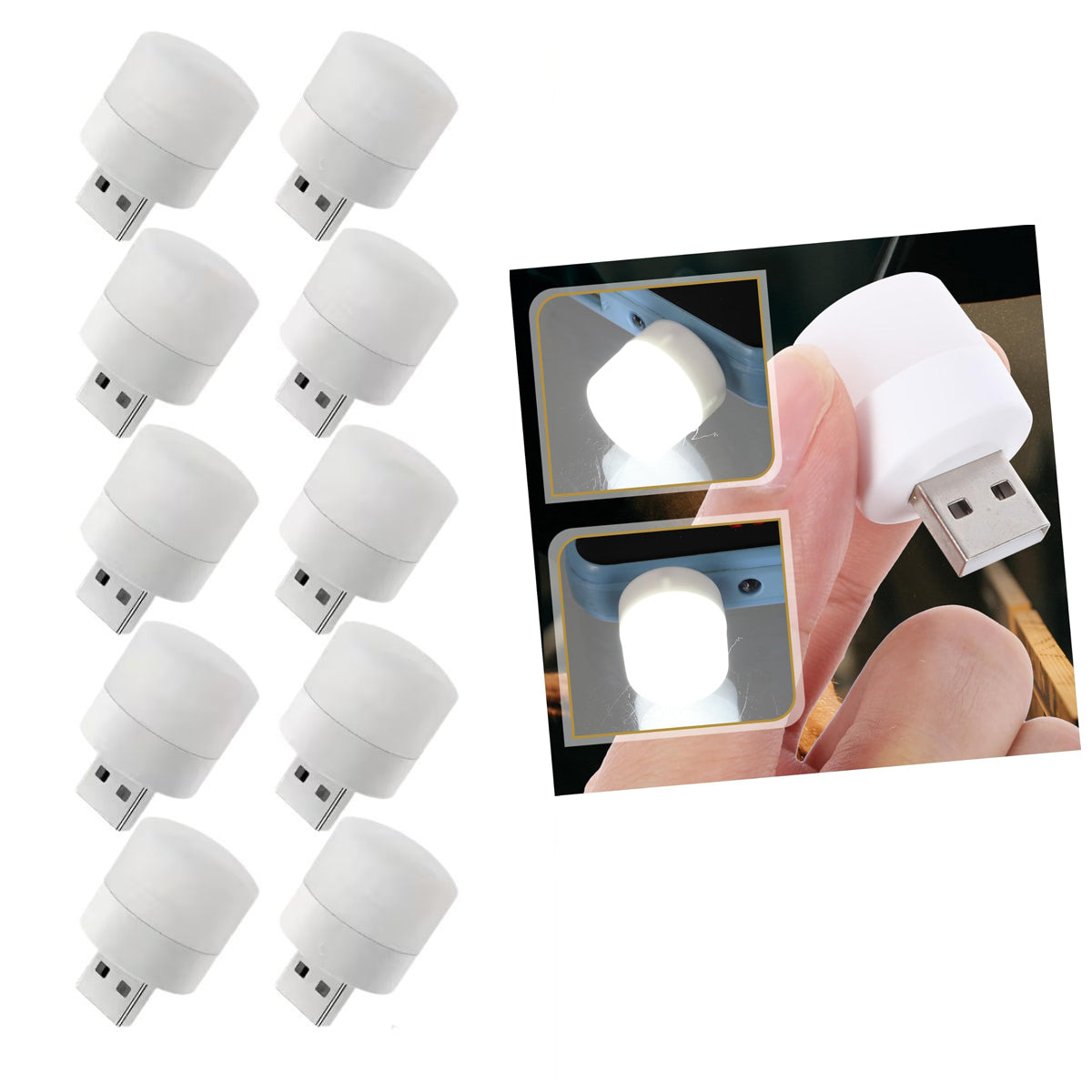 USB Mini Top LED 10’lu Aydınlatma Seti – Sıcak Renkli Gece Lambası, Enerji Tasarruflu Mikro LED Işıklar (5286)
