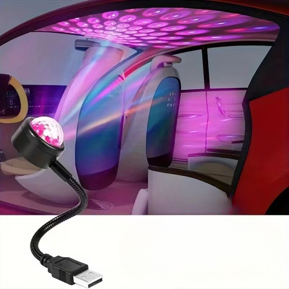 USB Sese Duyarlı 8 Farklı Mod Işıklı LED Atmosfer Işığı - Ambiyans Aydınlatması (5286)