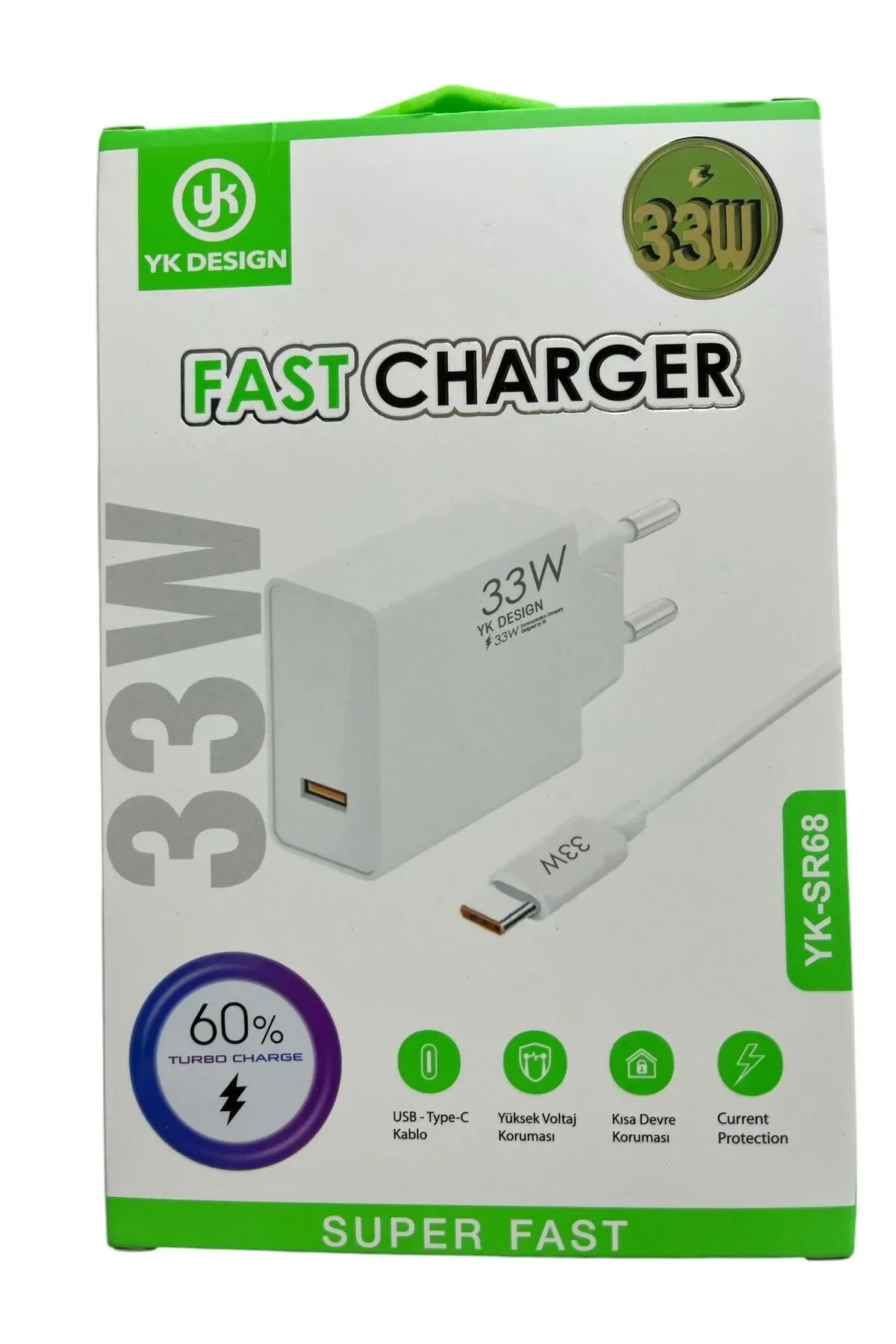 Usb Type-c 33W Şarj Aleti YK-SR68 (5286)