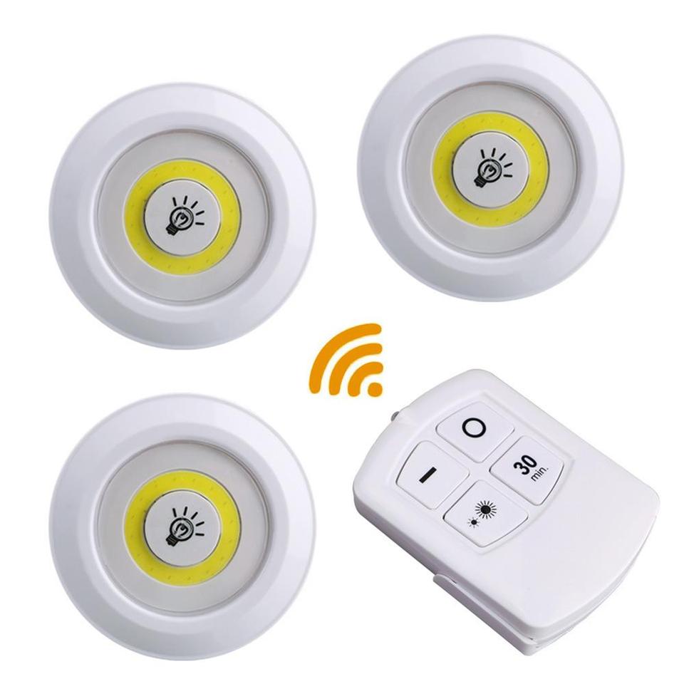 Uzaktan Kumandalı Yapışkanlı 3’lü Led Spot Lamba (5286)