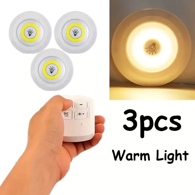Uzaktan Kumandalı Yapışkanlı 3'lü Led Spot Lamba (5286)