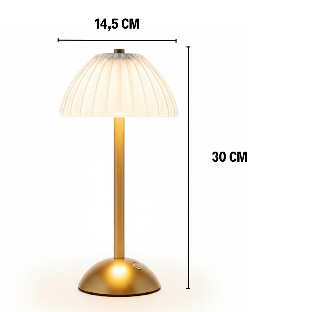 Uzun Mantar Çizgili Model LED Masa Lambası – Dokunmatik, 3 Renk Işık Modlu, Şarjlı Dekoratif Gece Lambası (5286)