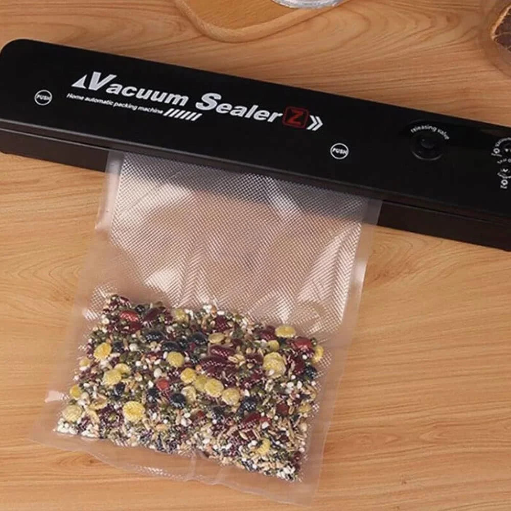 Vacuum Sealer Ev Tipi Vakumlama ve Yapıştırma Makinesi + 10 Adet Vakum Poşeti (5286)