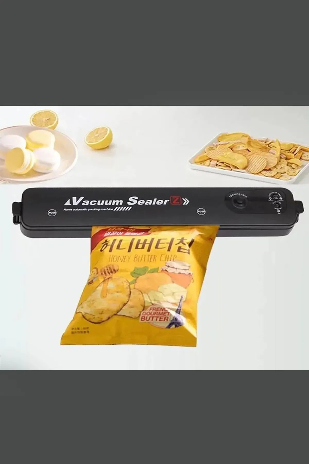 Vacuum Sealer Ev Tipi Vakumlama ve Yapıştırma Makinesi + 10 Adet Vakum Poşeti (5286)