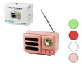WİRELESS HOPARLÖR - SPEAKER - RADYO IŞIKLI USB ŞARJLI RENKLİ KASA - BRONZ ÇERÇEVE USB - DC 5V - TF (5286)