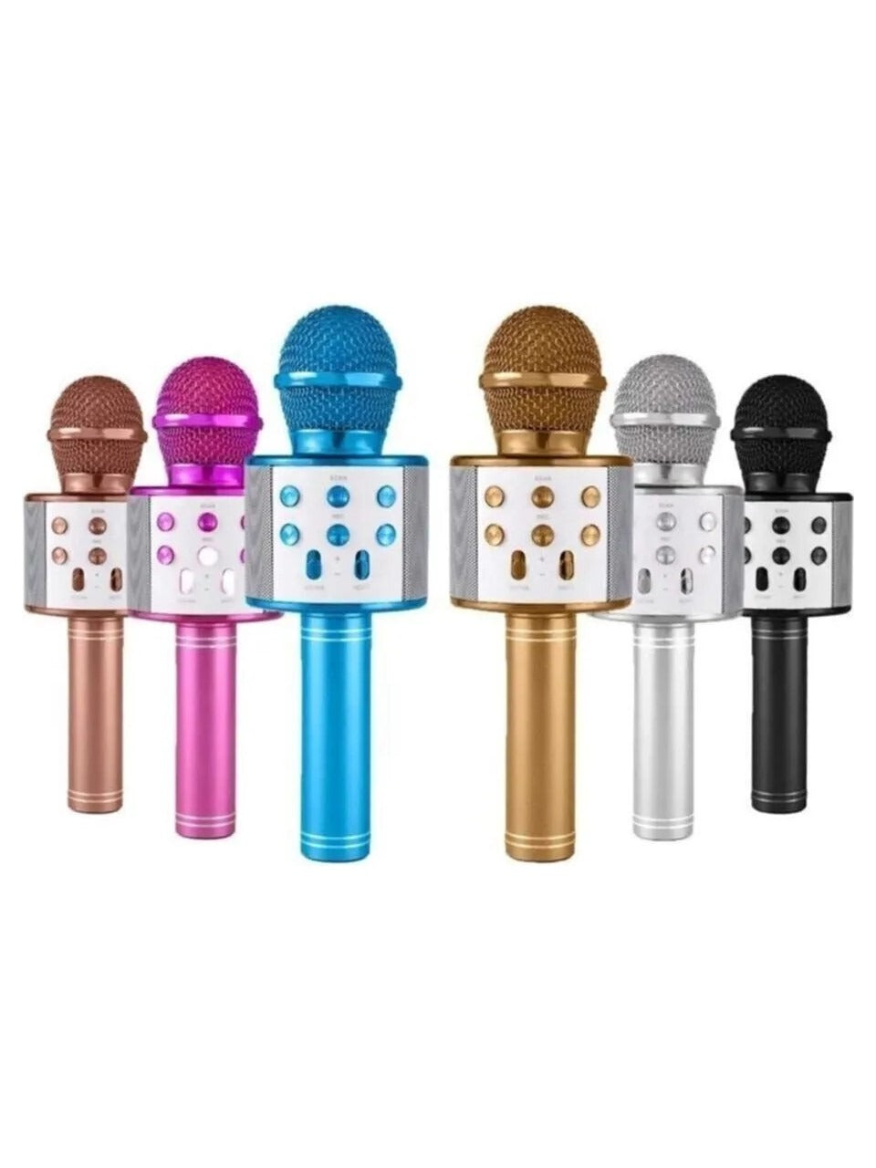 WİRELESS MİKROFON KARAOKE - HOPARLÖR USB ŞARJLI USB - TF - AUX RENKLİ KROM KAPLAMA PİL:800mAh - DC 5V BLS-25 (5286)