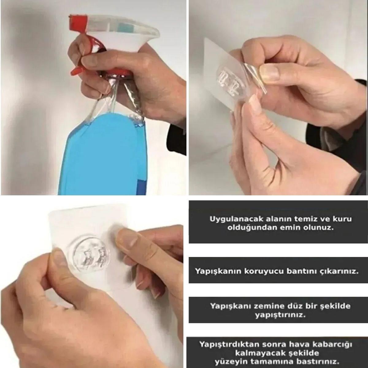 Yapışkanlı Banyo Köşeliği Kancalı Köşe Rafı Duş Şampuanlık Duvar Düzenleyici Organizer Raf (5286)