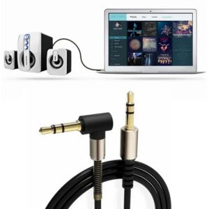 ANKAVERSE® 3.5mm AUX Kablosu Jak Erkek Erkek L Tipi 1 Metre Ses Aktarım Kablosu