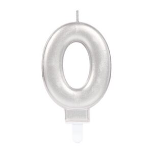 0 Rakam Mum Gümüş Renk (5286)