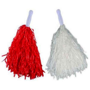 1 Çift Kırmızı Beyaz Renklerde 23 Nisan Gösteri Ponponu (5286)