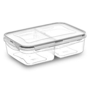 2 Bölmeli Sızdırmaz Contalı Kilitli Kapaklı 1 Litre Erzak Saklama Kabı -LC505 (5286)