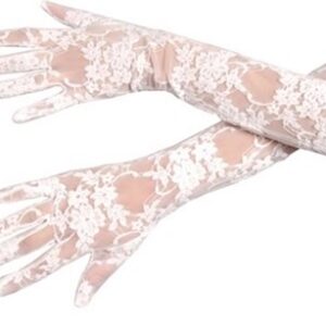 Beyaz Renk Orta Boy Dantelli Eldiven (5286)