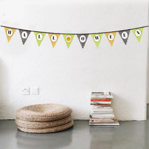 Cadılar Bayramı Kabak Temalı Halloween Yazılı Banner Süs Flama 3 Metre (5286)