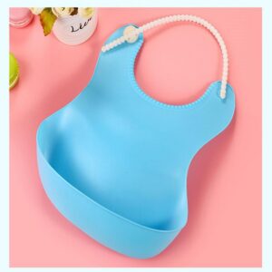 Çocuk Bebek Mama Önlüğü Dökülme Engelleyici Bükülebilir Mavi (5286)