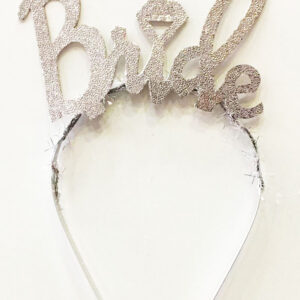 Gümüş Renk Bekarlığa Veda İtalik Yazı Alyanslı Bride Taç (5286)