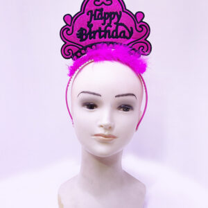 Happy Birthday Neon Fuşya Renk Doğum Günü Tacı 24x15 cm (5286)