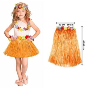 Hawaii Hula Eteği Turuncu Renk 40 cm (5286)