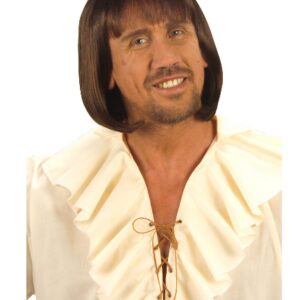 Kahve Renk Erkekler İçin Kısa Ortaçağ Peruğu (5286)