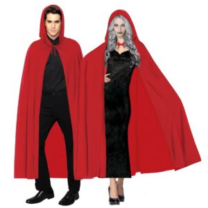 Kırmızı Renk Kapşonlu Pelerin 120 cm (5286)